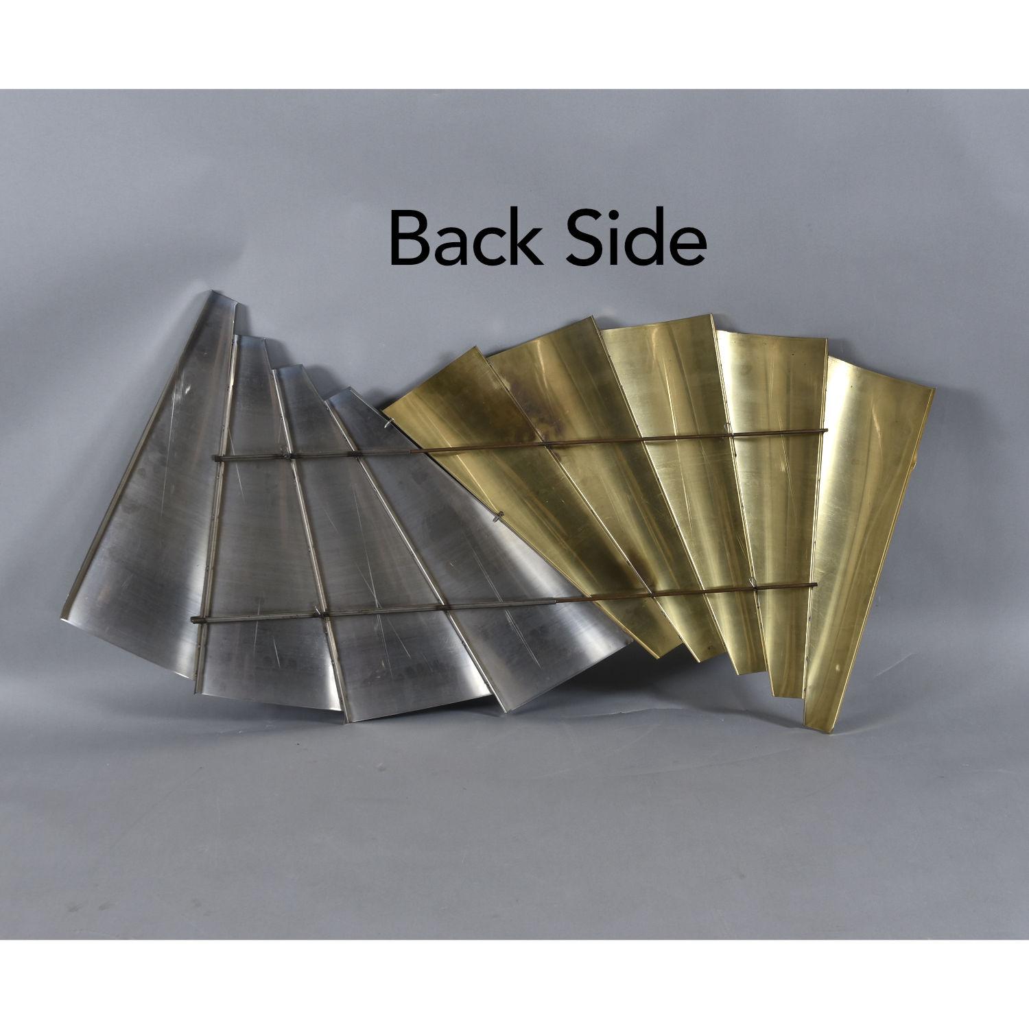Curtis Jere Outfold Silver and Gold Wave Wall Sculpture Vintage 1985 2