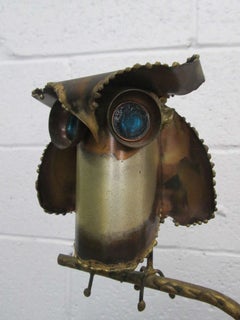 Curtis Jere Owl Sculpture on Stone Base