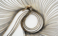 Curtis Jere Peacock / Swan Wall Sculpture, Signed and Dated 1987, Brass Finish