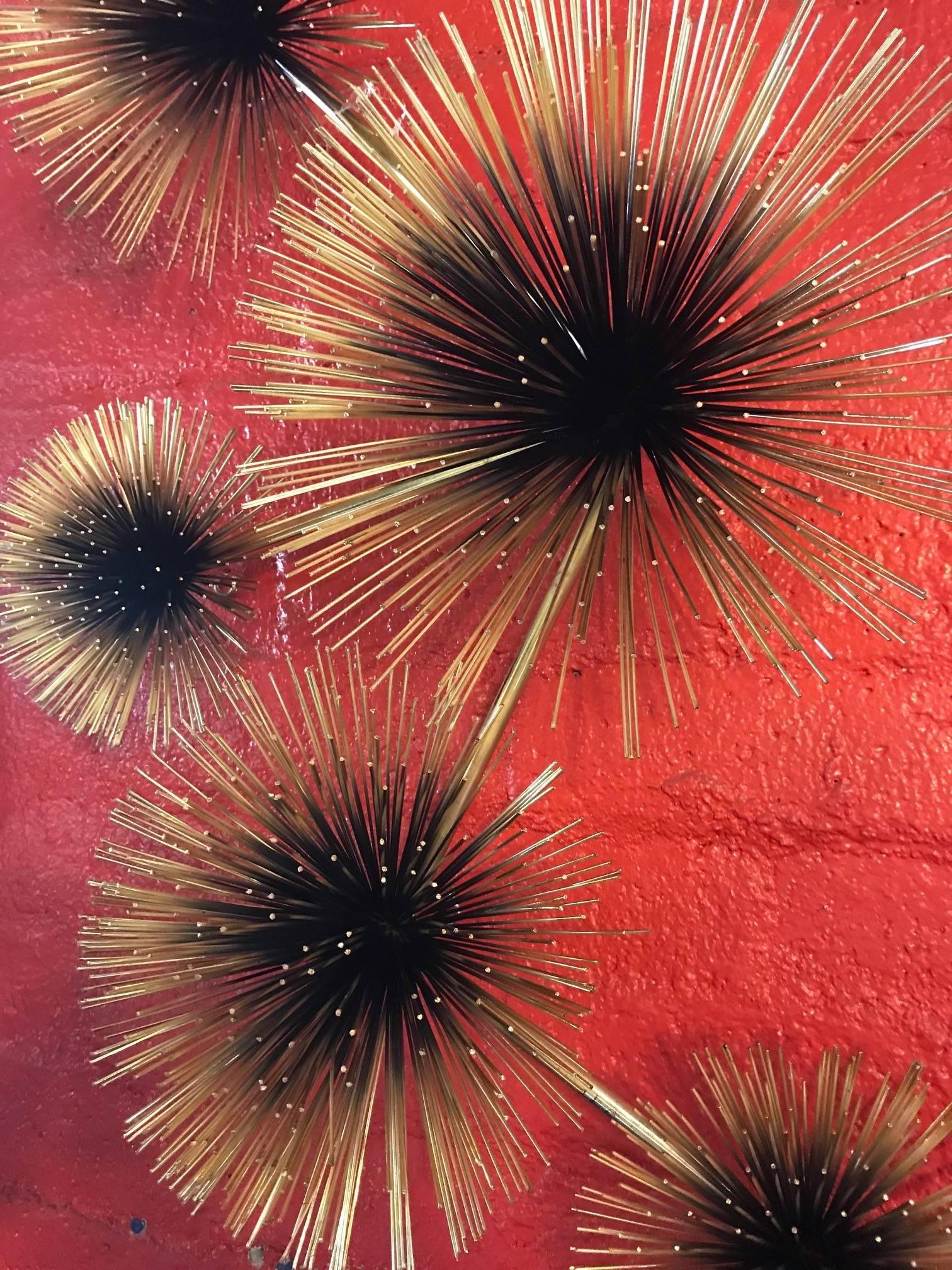 Curtis Jere Pom Pom or Sea Urchin Wall Sculpture In Good Condition In Cathedral City, CA