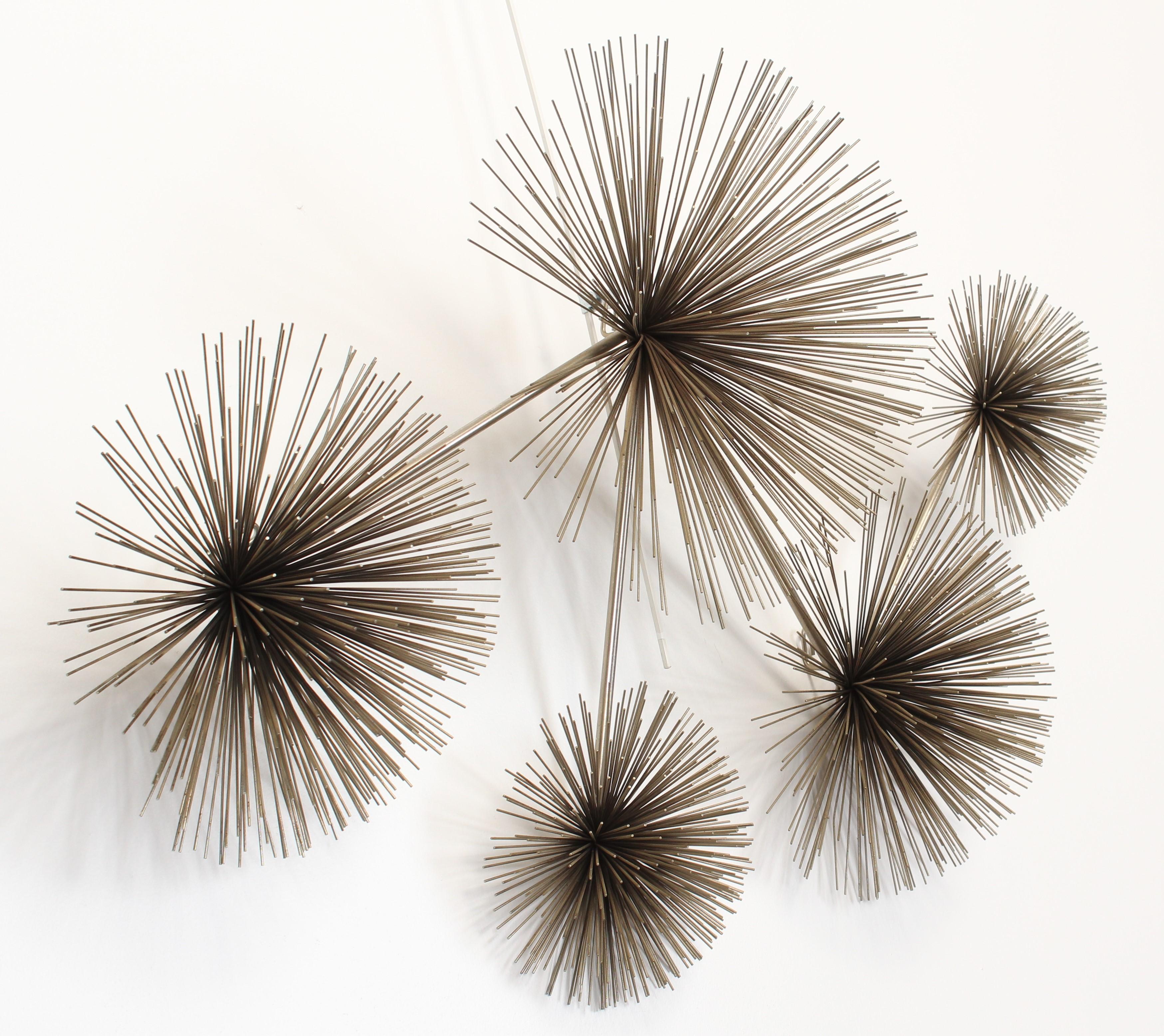 Mid-Century Modern Curtis Jere Pom Pom Wall Sculpture Signed and Dated 1979