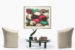 Curtis Jere Post Modern Table Sculpture of Brass Chrome and Marble c. 1985