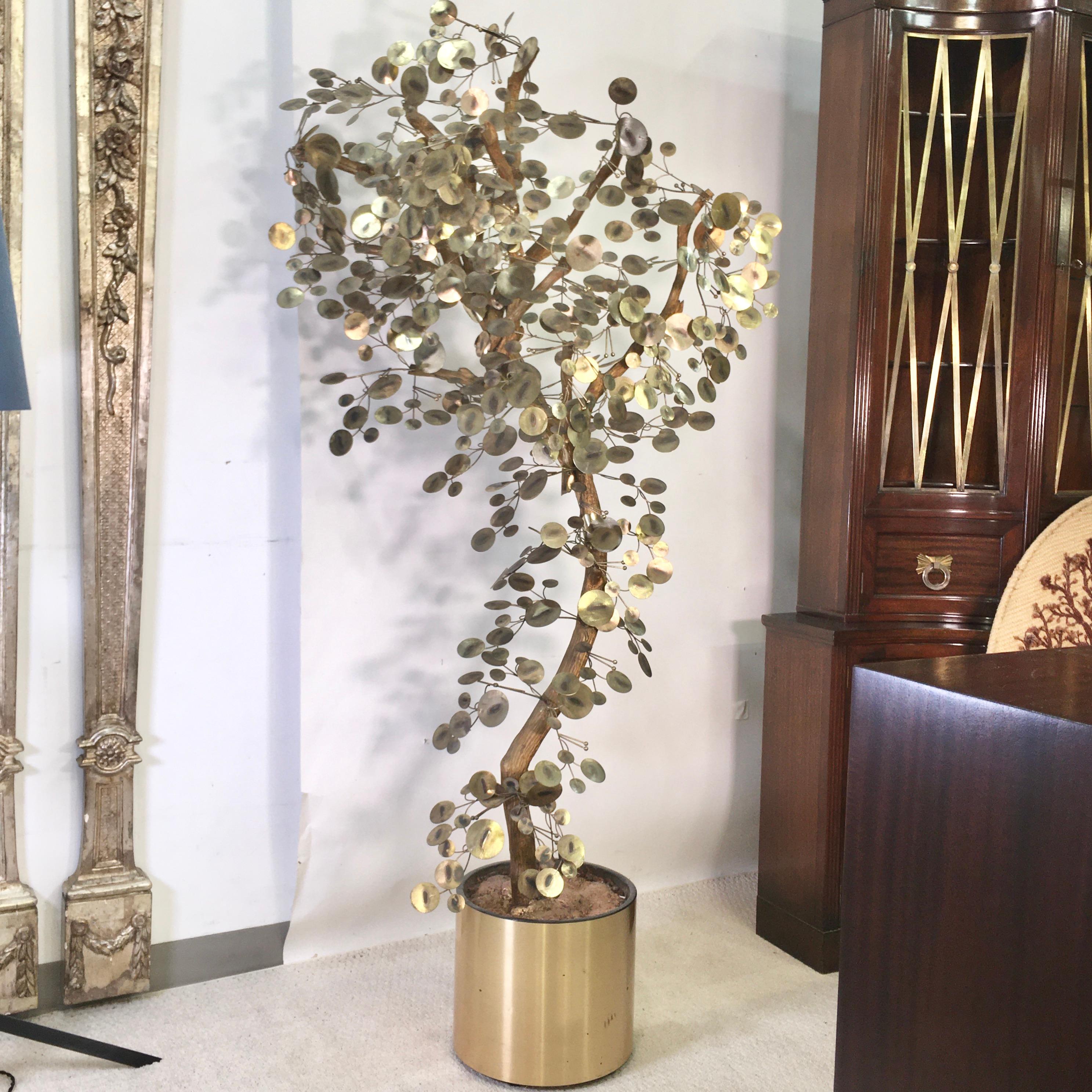 Original brass tree sculpture from the late 1960s 