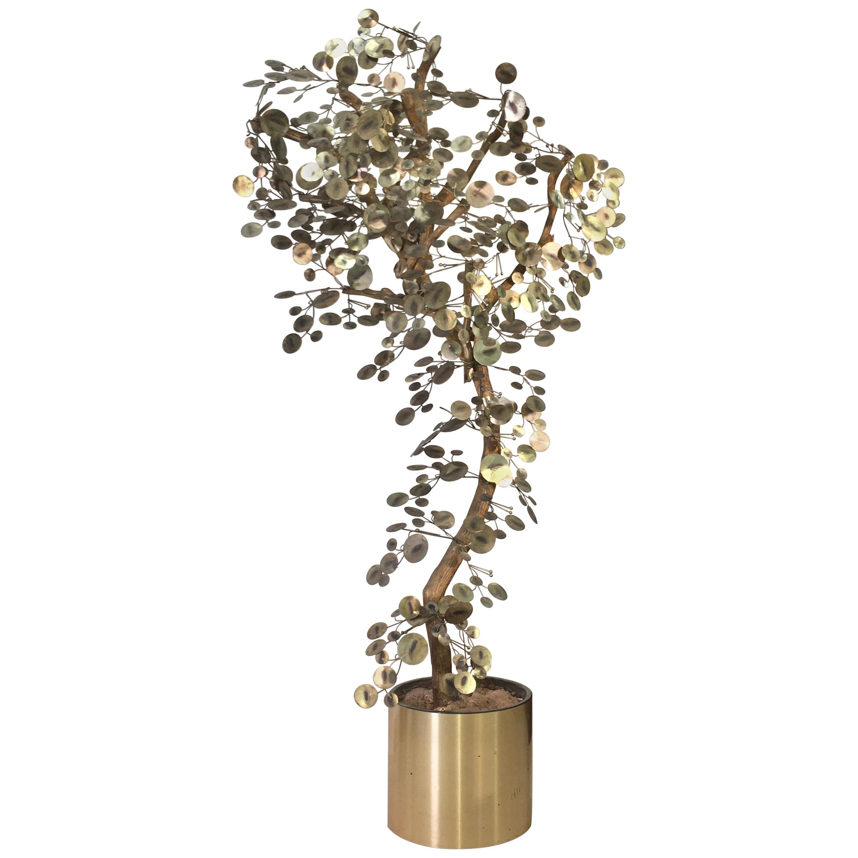 Curtis Jere "Raindrops" Brass Tree For Sale