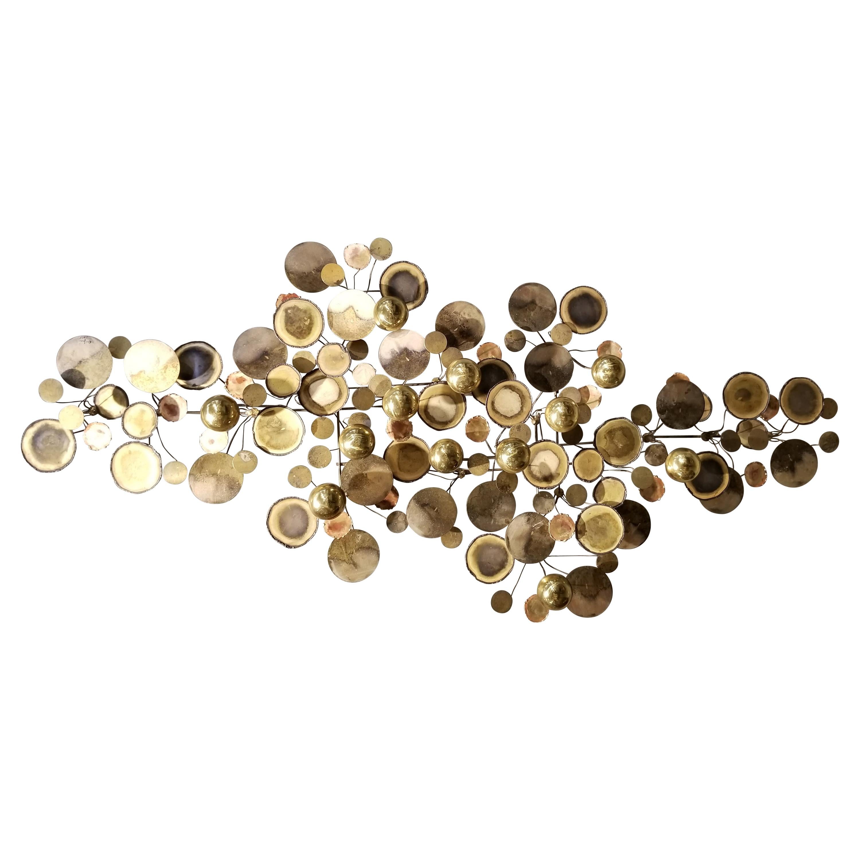 Curtis Jere "Raindrops" Metal Wall Sculpture Dated, 1975