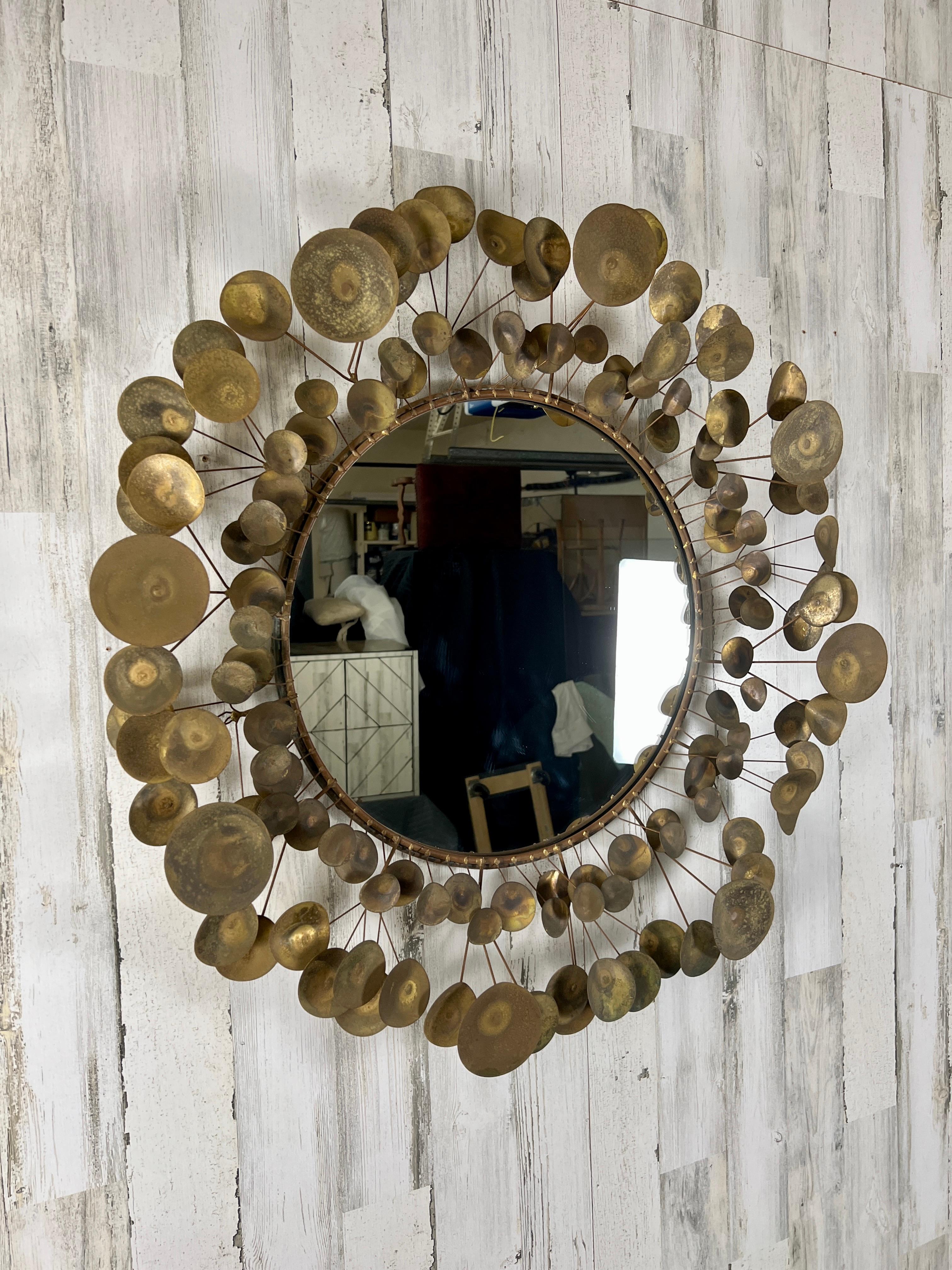 Curtis Jere Raindrops Mirror, 1968 In Good Condition In Denton, TX