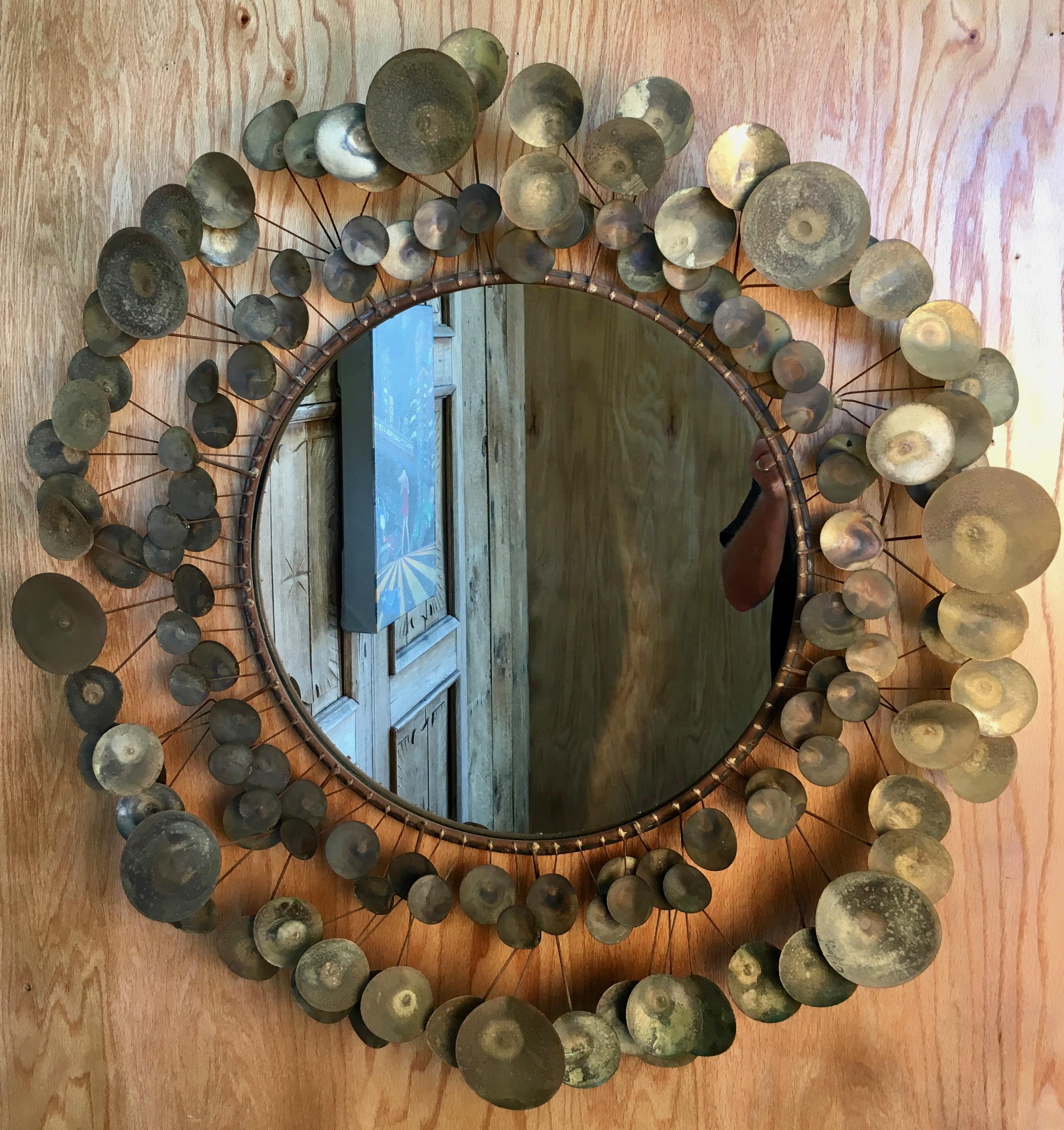 20th Century Curtis Jere Raindrops Mirror, 1968