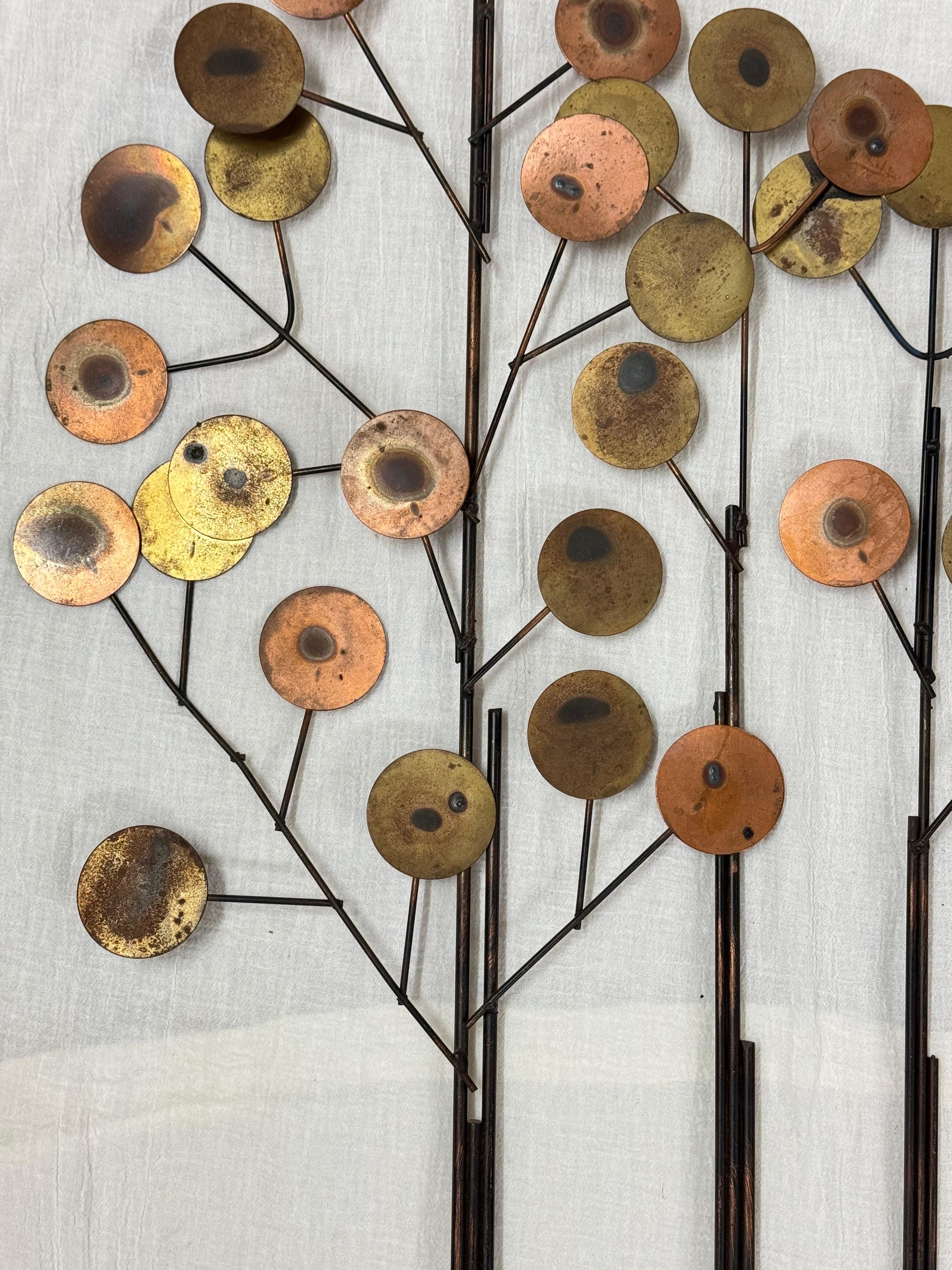 Curtis Jere Raindrops Tree Wall Sculpture For Sale 1