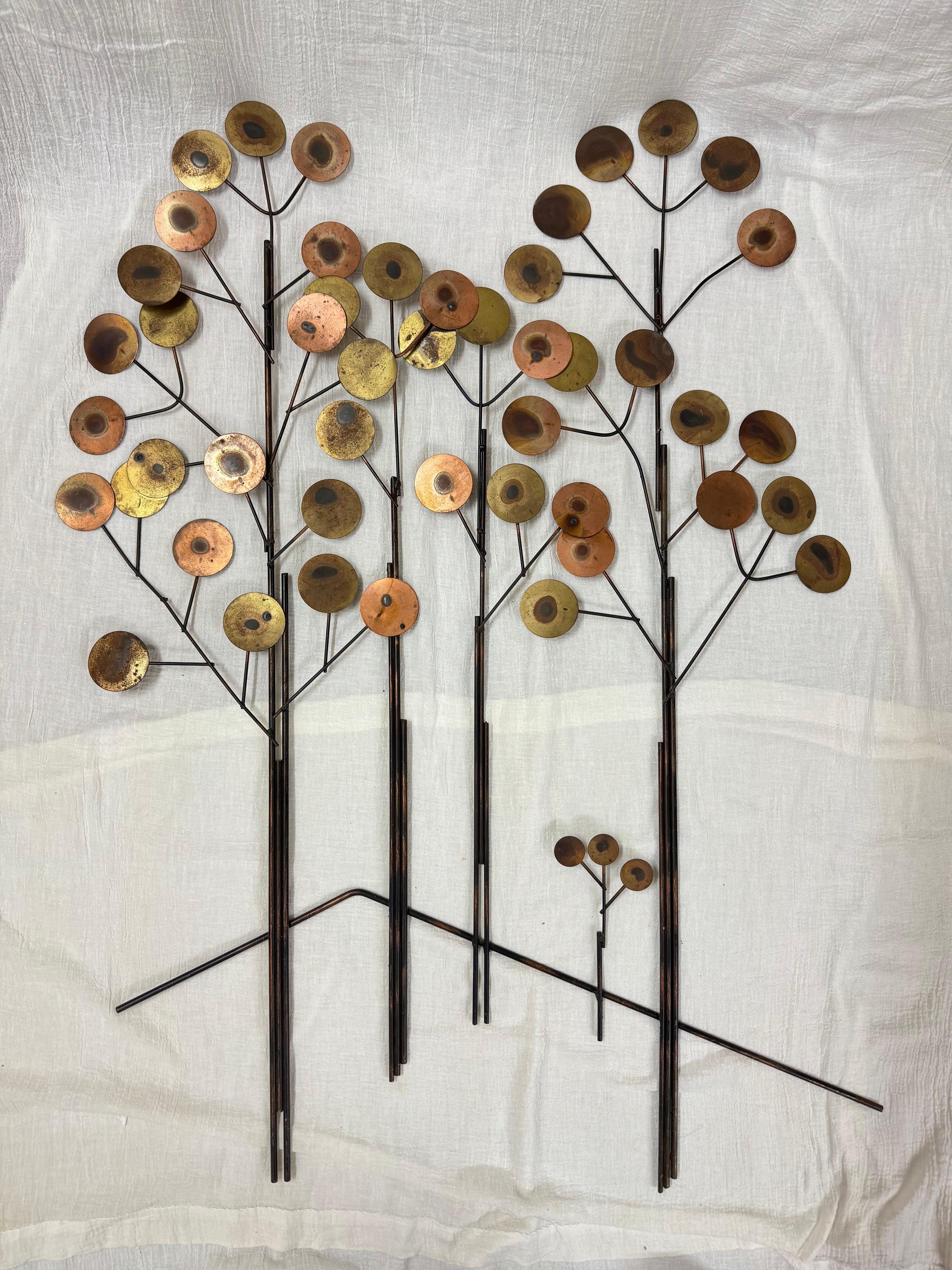 Welded Curtis Jere Raindrops Tree Wall Sculpture For Sale