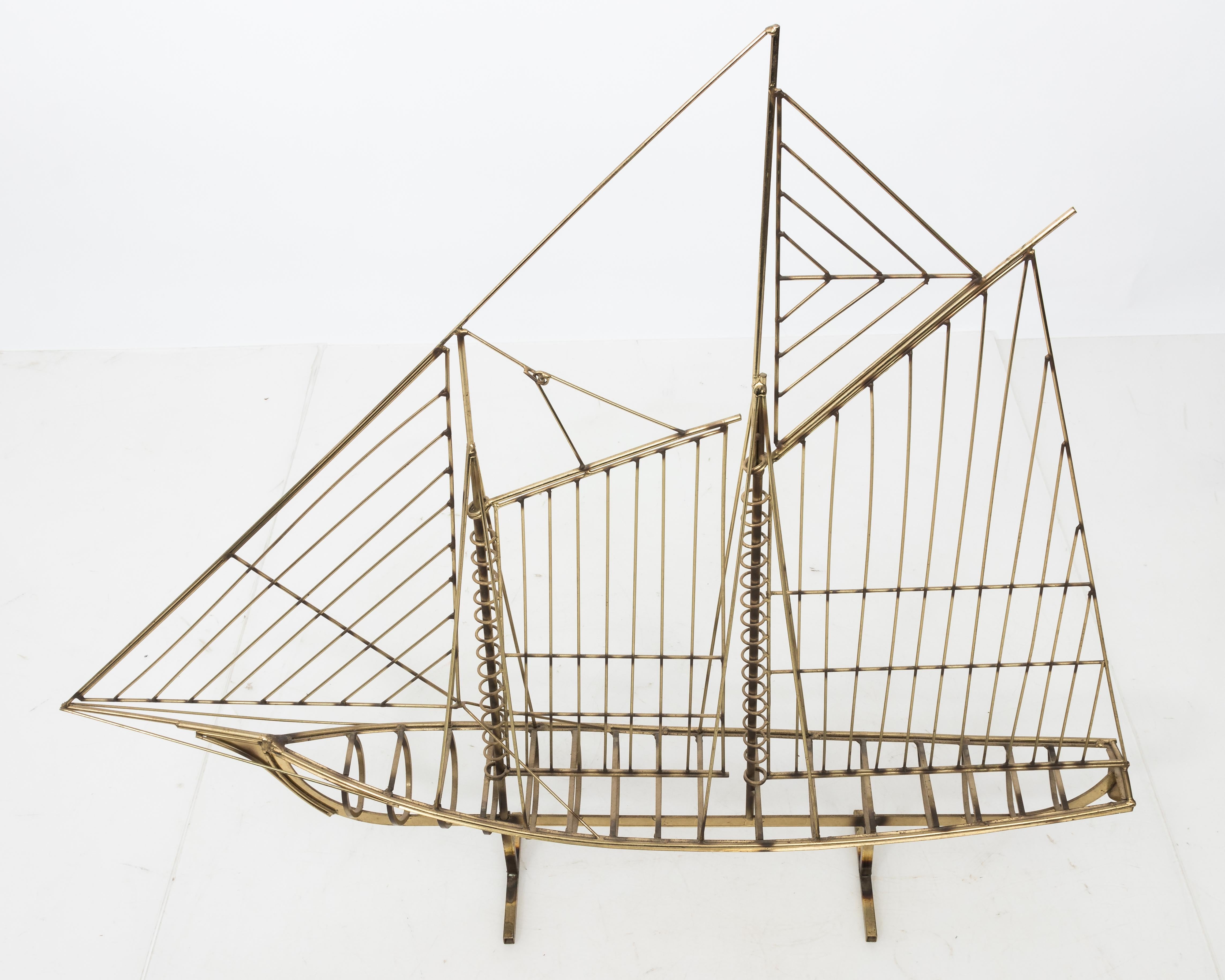 20th Century Curtis Jere Sail Boat Sculpture