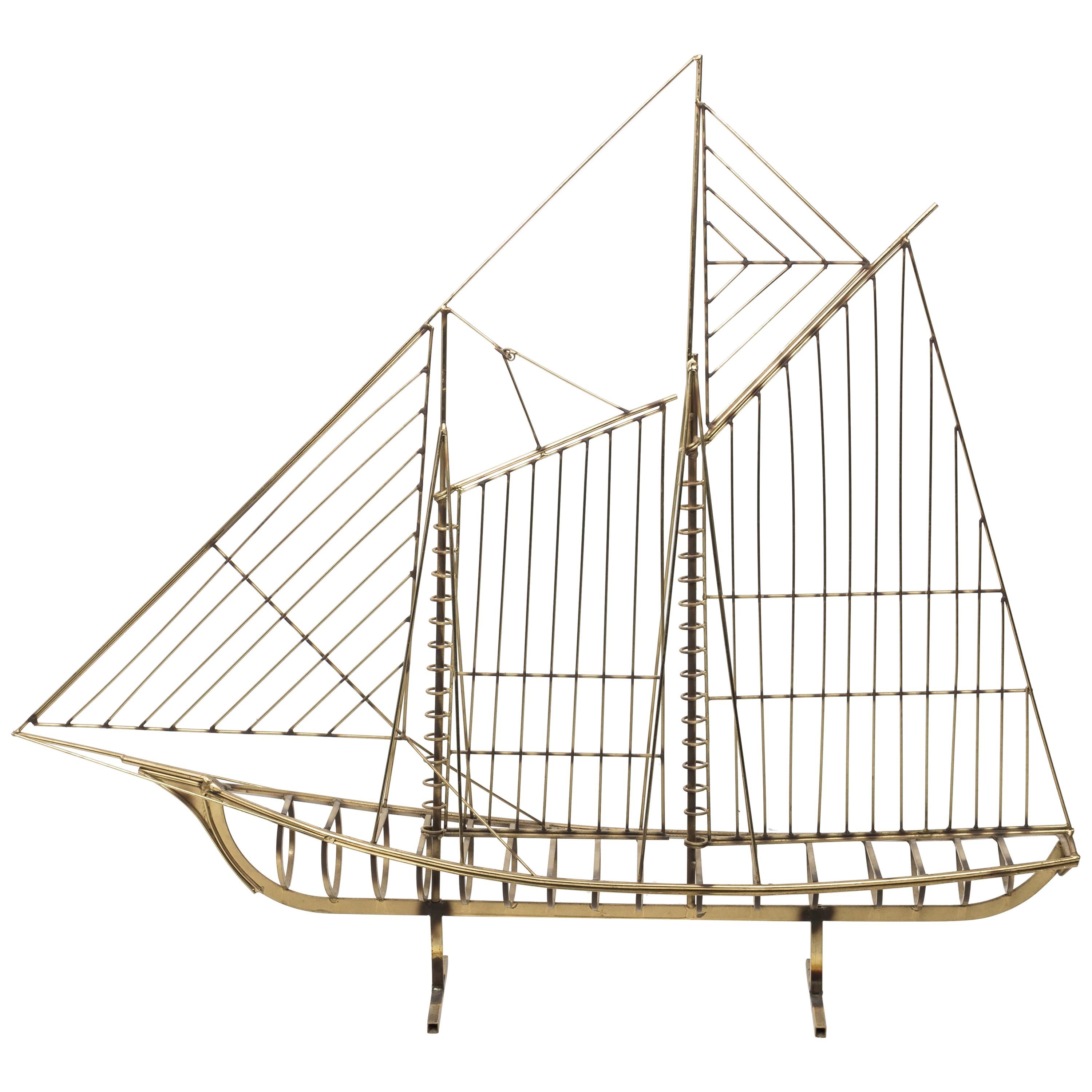 Curtis Jere Sail Boat Sculpture