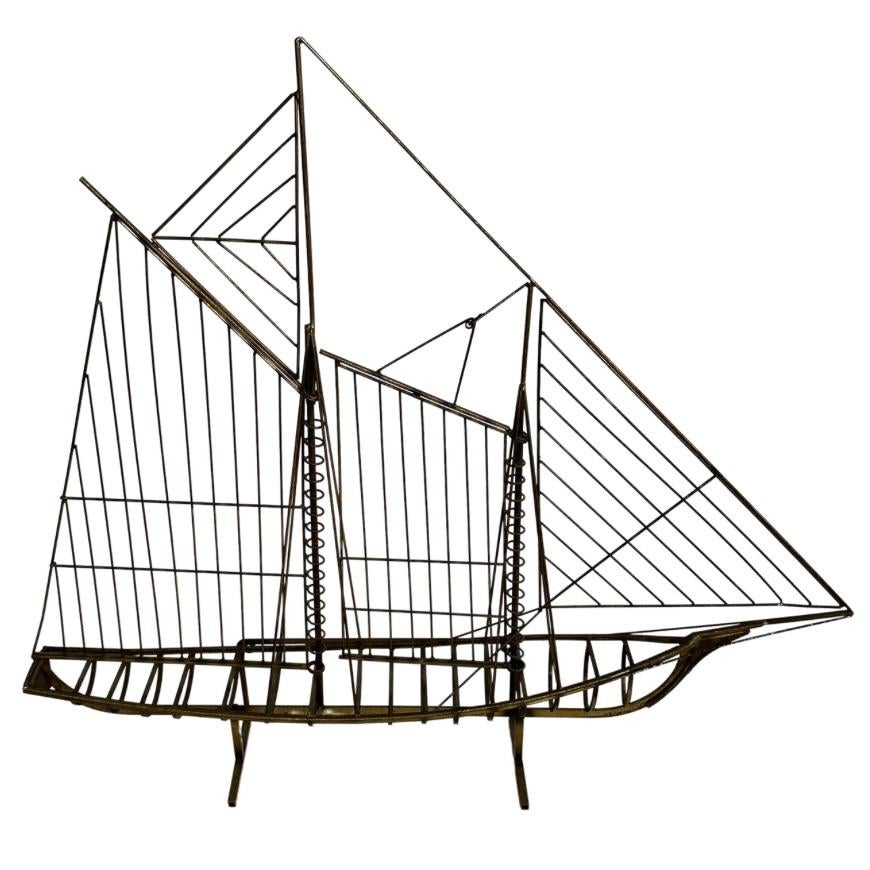 American Curtis Jere Sailboat Sculpture For Sale