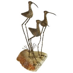 Curtis Jere Sandpipers Brass Sculpture, 1968