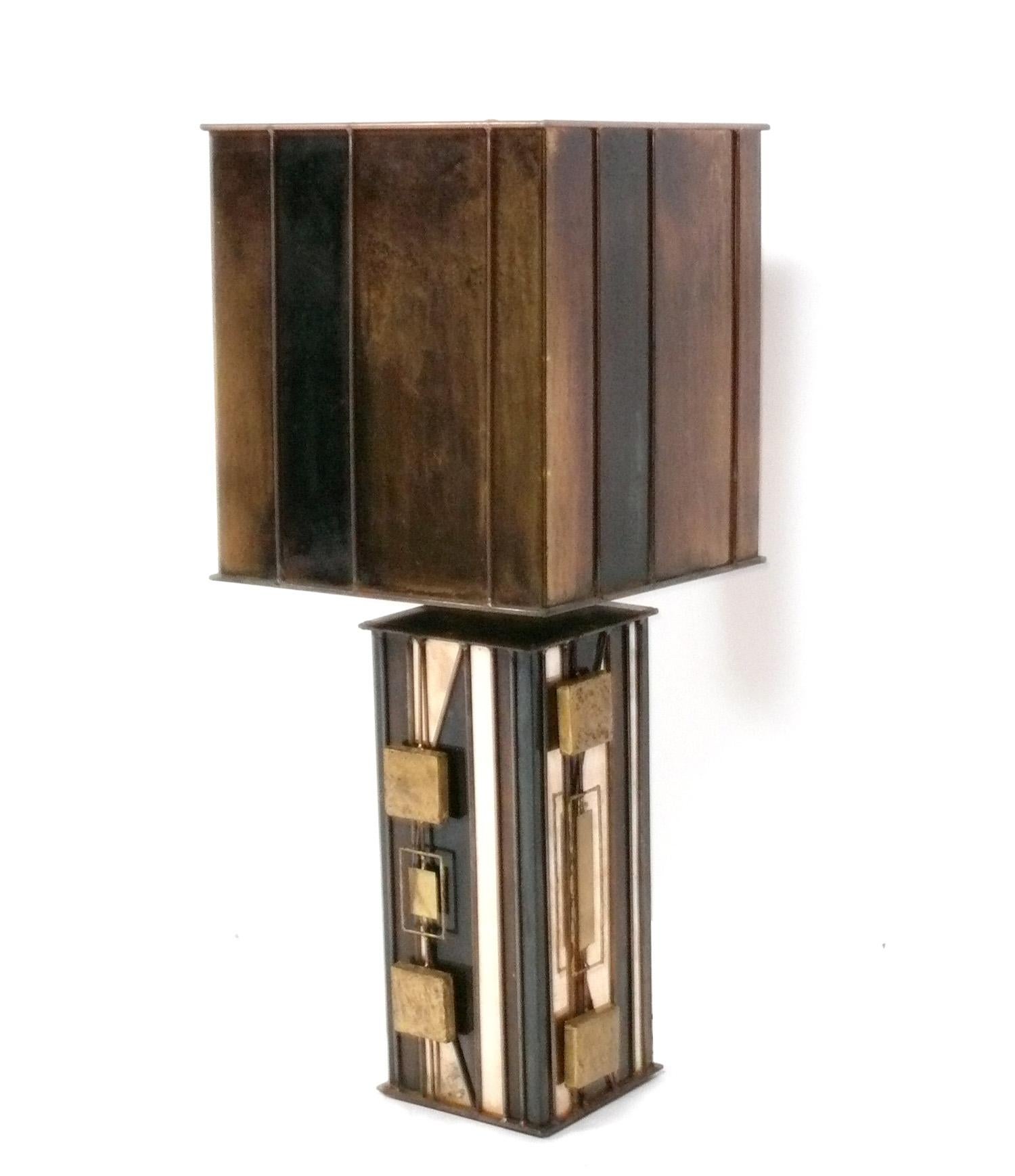 Mid-Century Modern Curtis Jere Sculptural Hand Made Lamp  For Sale