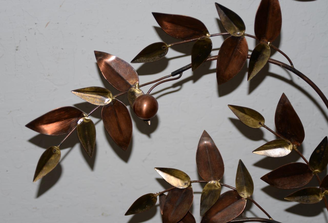 Curtis Jere Copper Toned Metal Tree Sculpture c.1970s - Gray Still-Life Sculpture by Curtis Jeré