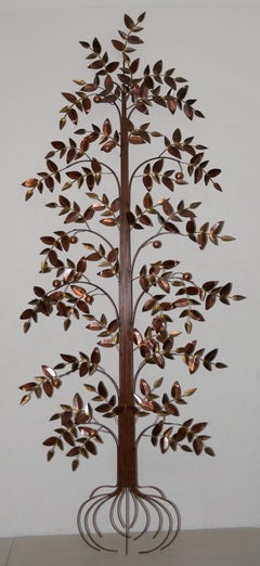 Curtis Jere Copper Toned Metal Tree Sculpture c.1970s