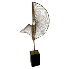 Helix Spiral Gild Sculpture in Brass by Curtis Jere