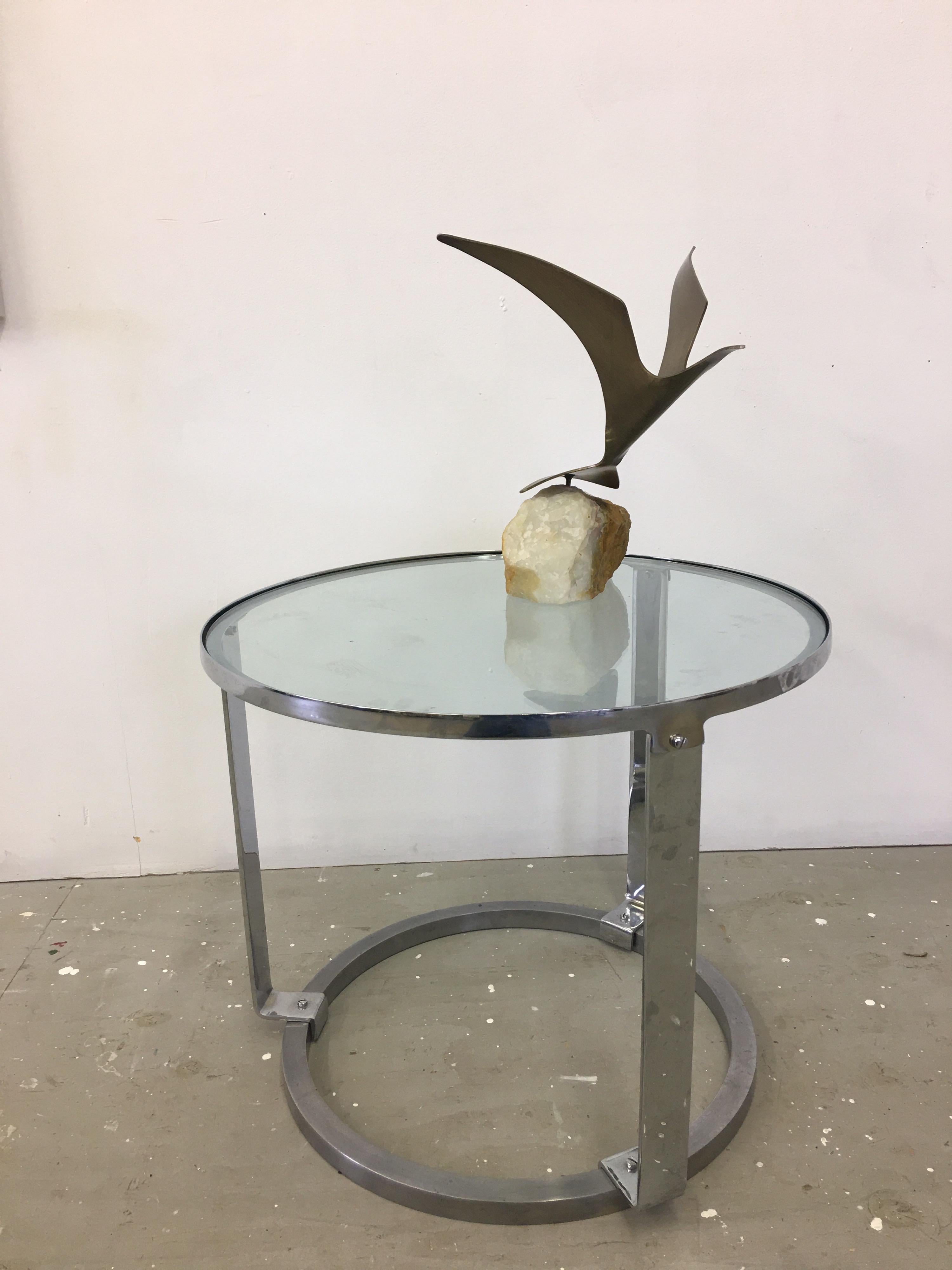 Brass Curtis Jere Seagull on Marble Base