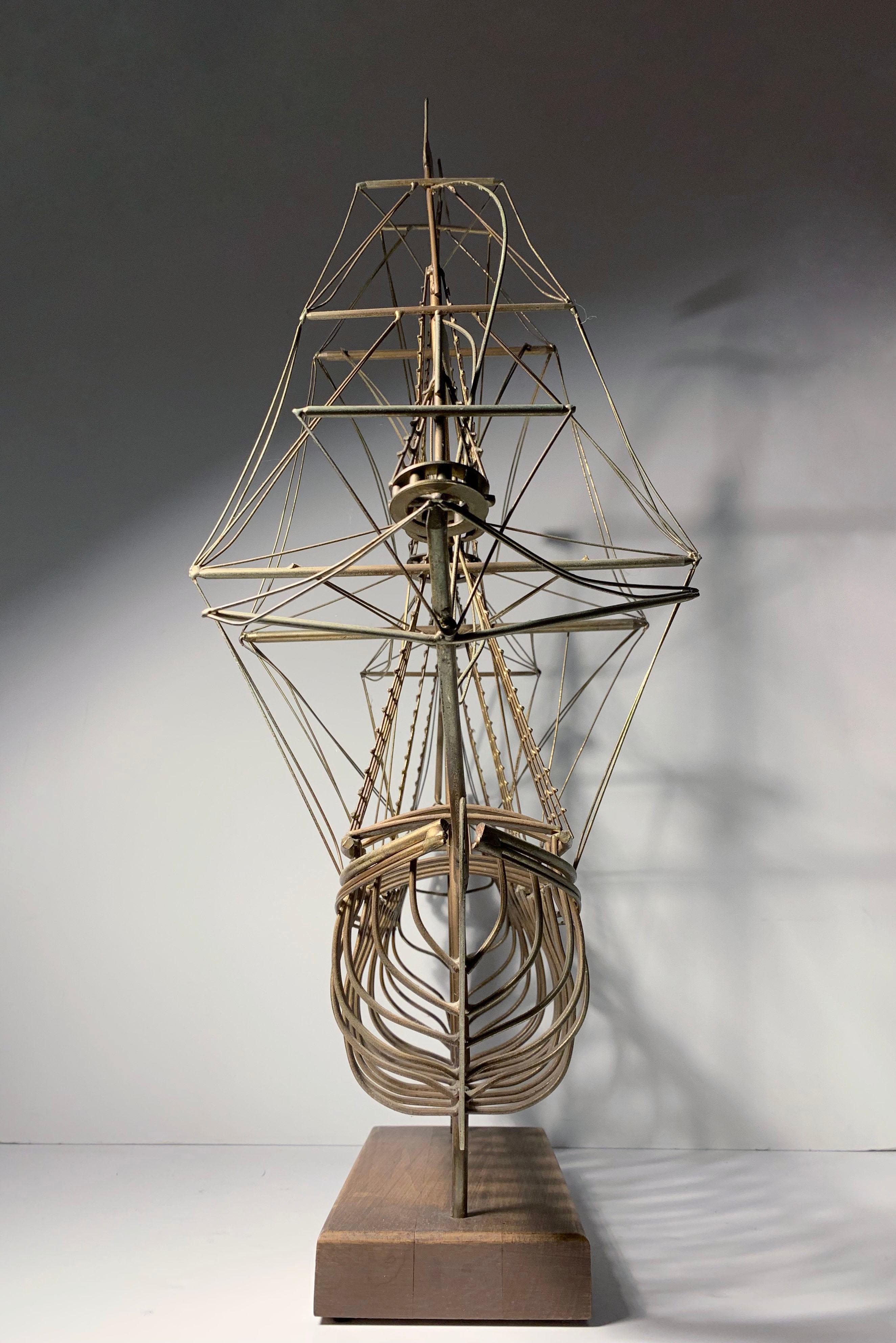 Mid-Century Modern Curtis Jere Ship Sculpture