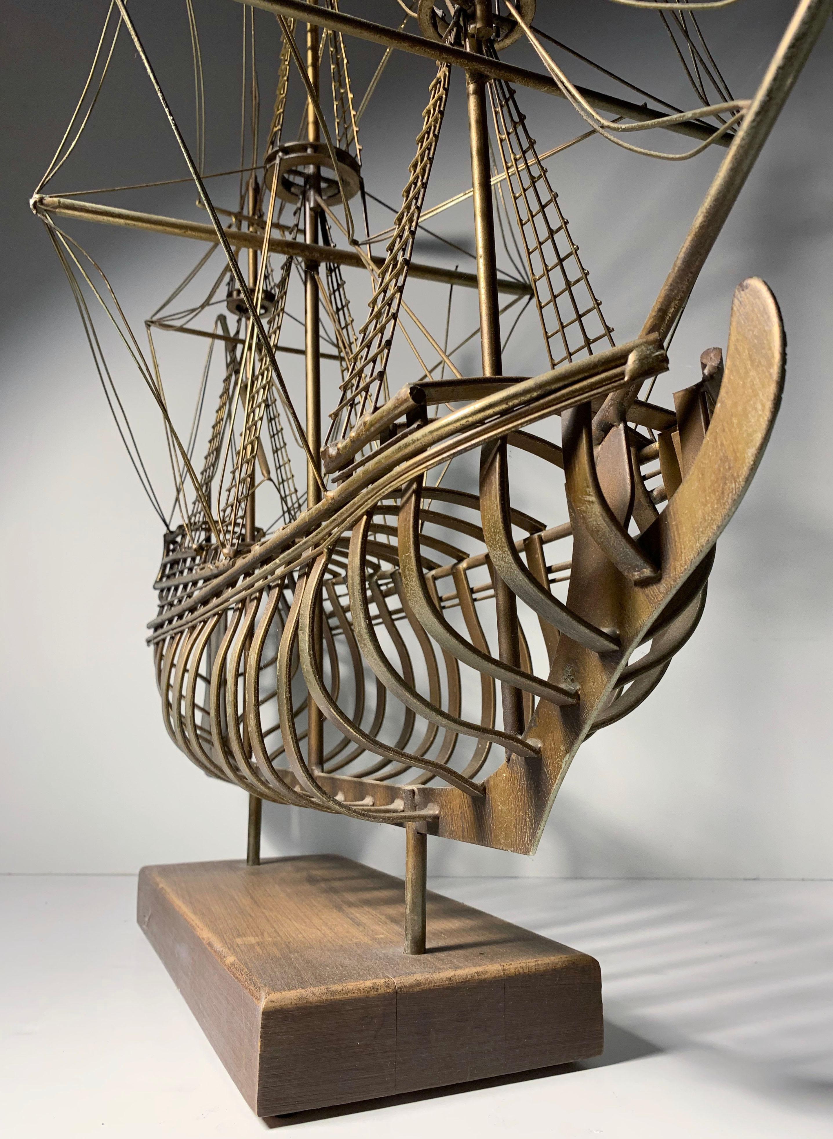 Curtis Jere Ship Sculpture In Good Condition In Chicago, IL