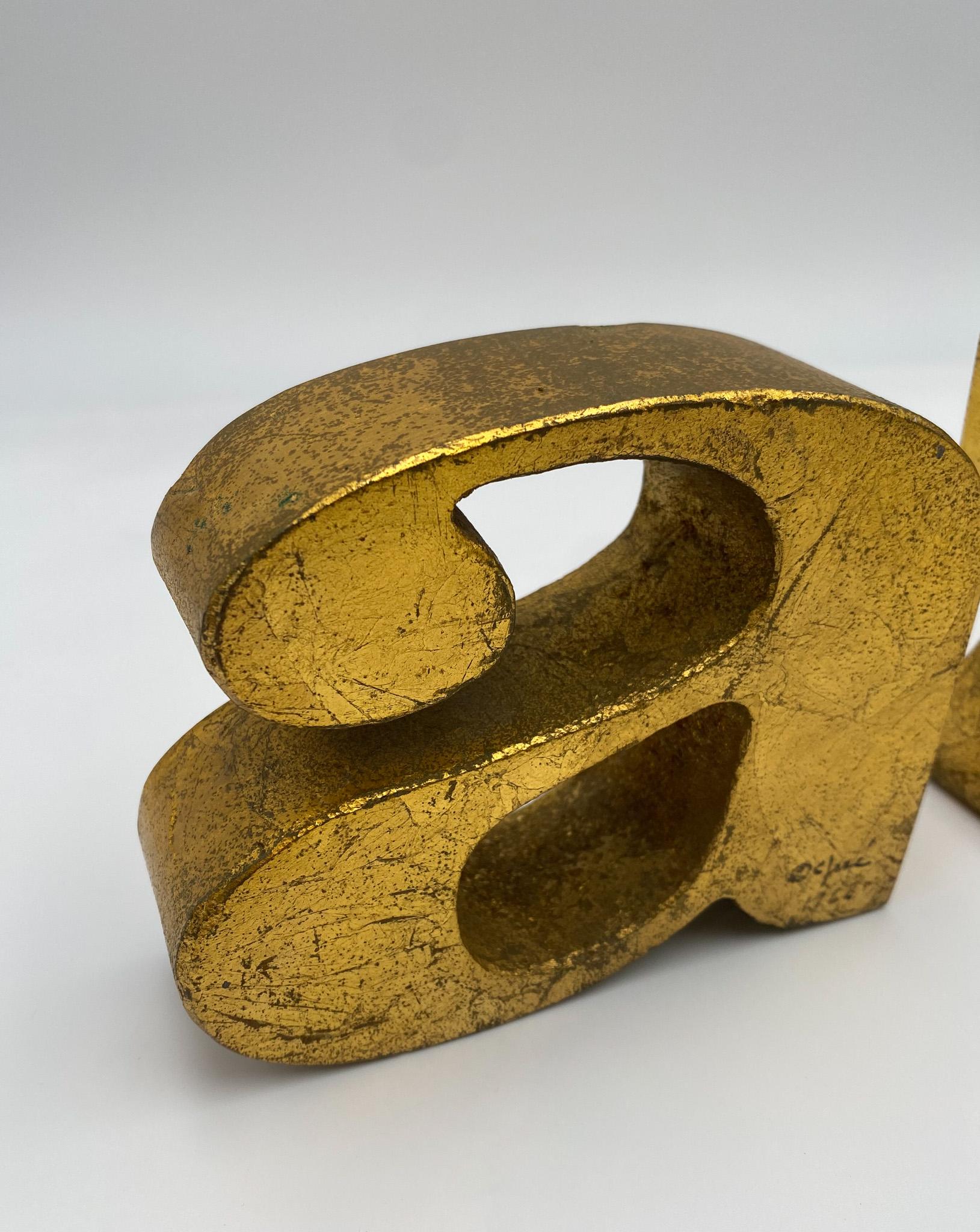 Curtis Jere Signed A to Z Bookends, United States, 1960's  For Sale 3