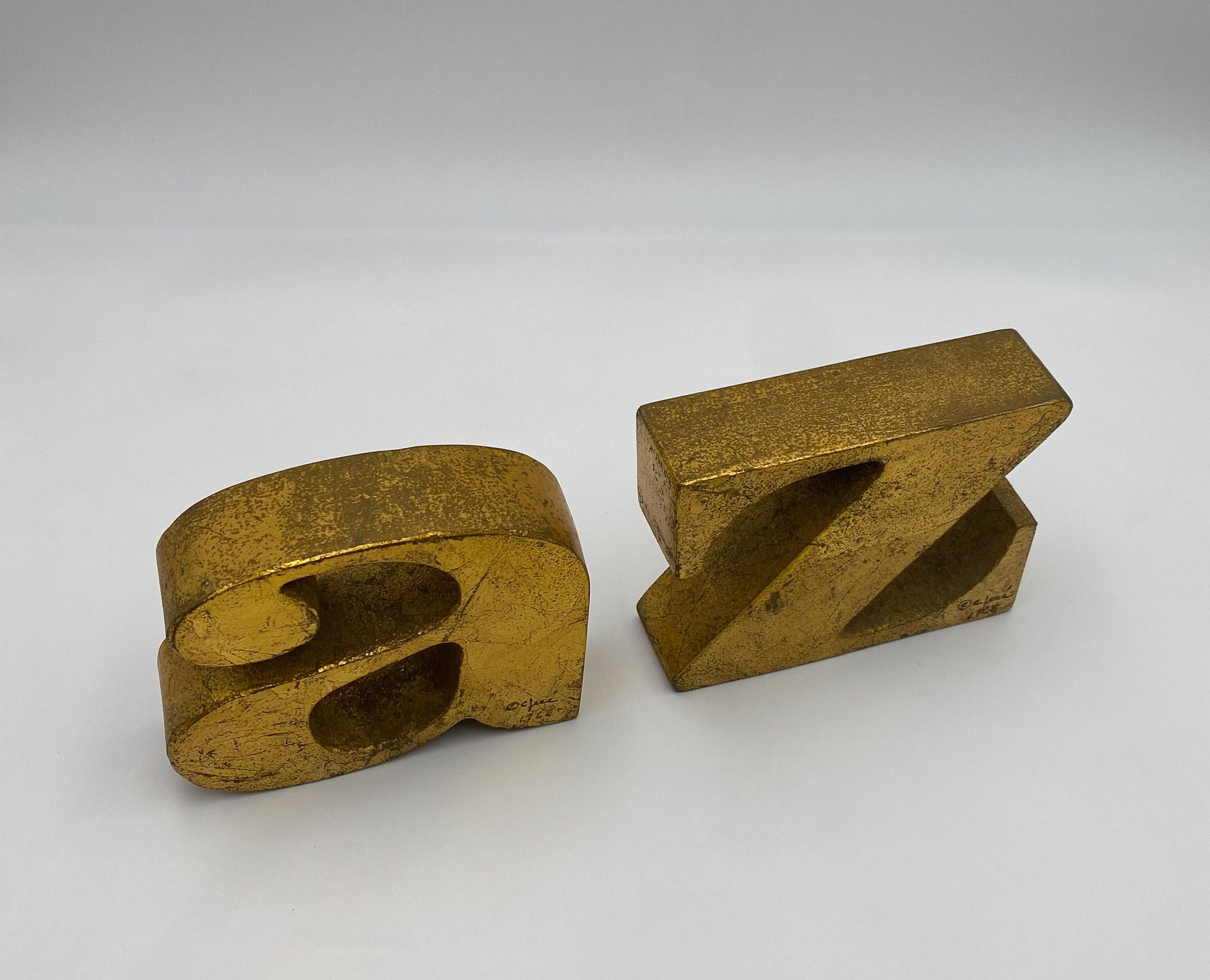 Curtis Jere Signed A to Z Bookends, United States, 1960's  For Sale 7