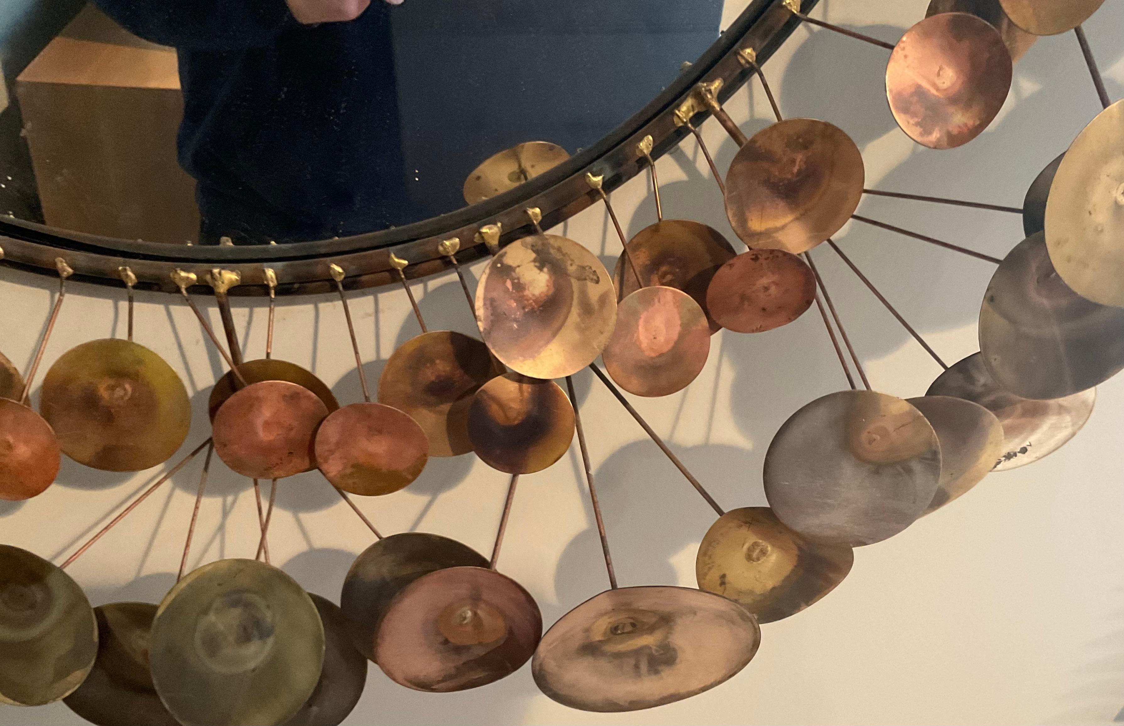 Américain Curtis Jere Sculpture signée et datée très tôt gouttes de pluie miroir en vente