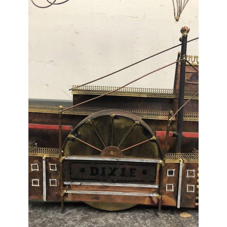 Curtis Jere Signed Steamboat 'Dixie' Metal Sculpture For Sale 2