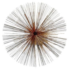 Curtis Jere Silver and Gold Signed Starburst "Pom Pom" Wall Sculpture Dated 1987