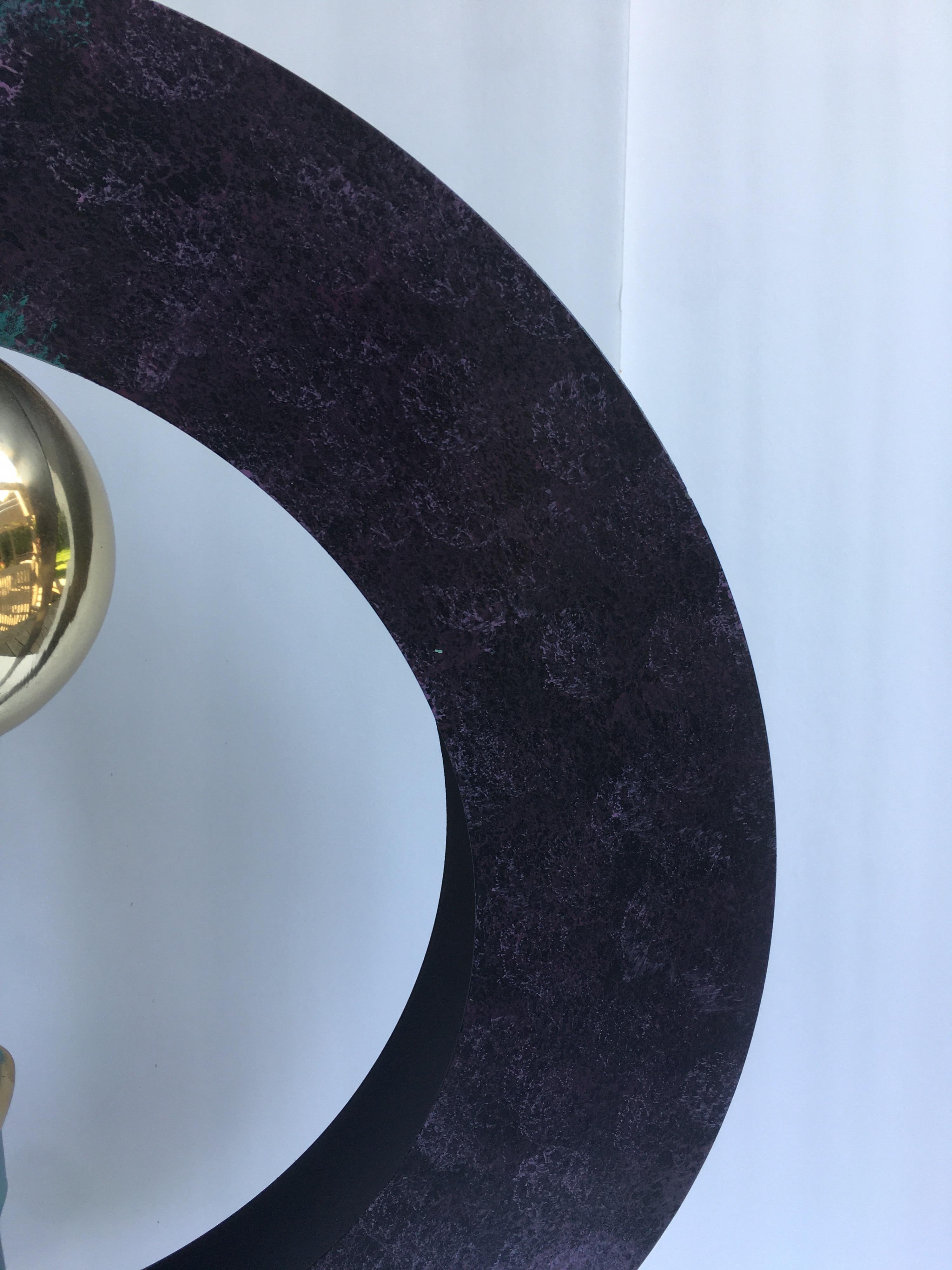 Metal Curtis Jere Sphere and Circle Table Sculpture, 1990s