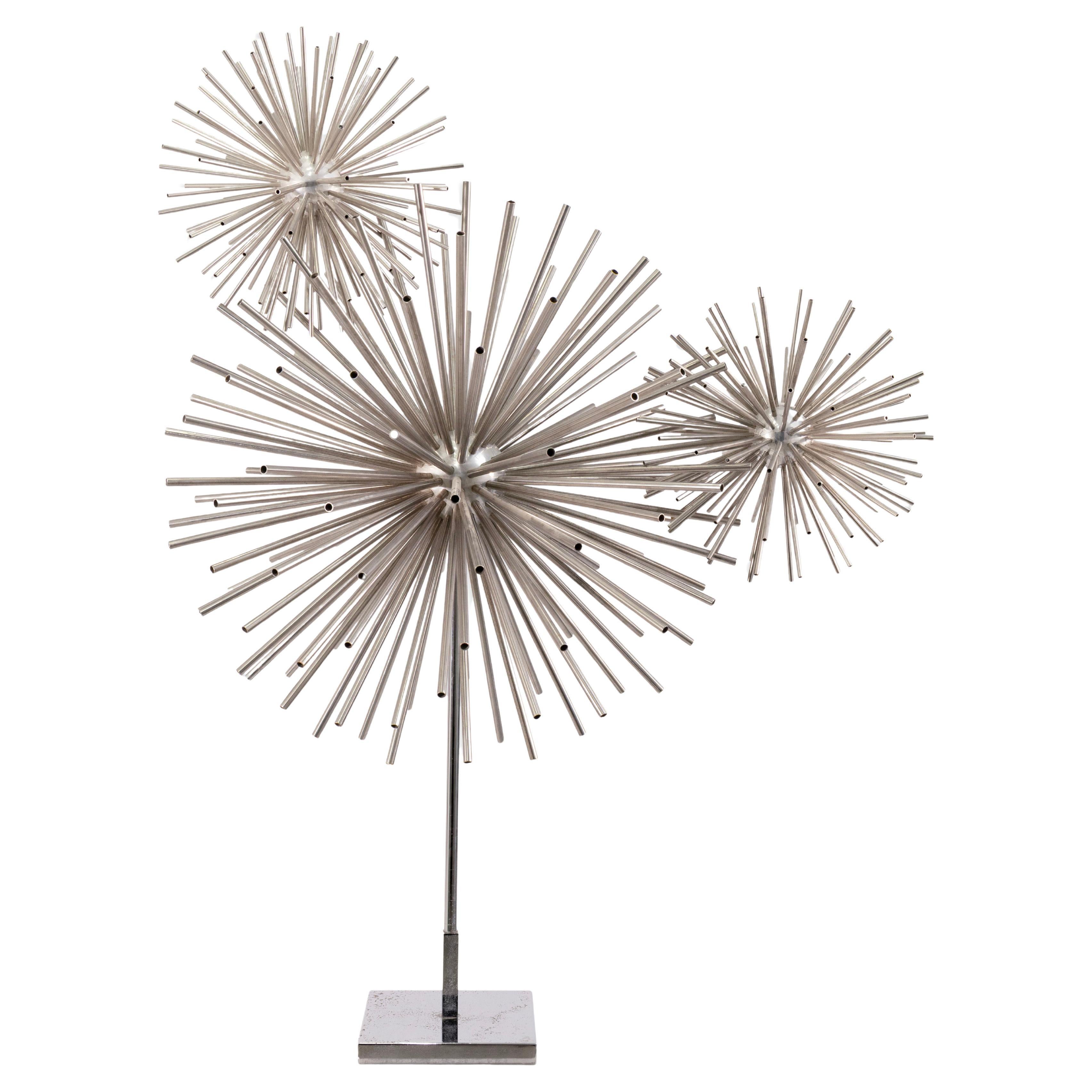 Curtis Jere Sputnik (41.5") 1972 Rare Three Pom Atomic Floor Sculpture Modern in vendita