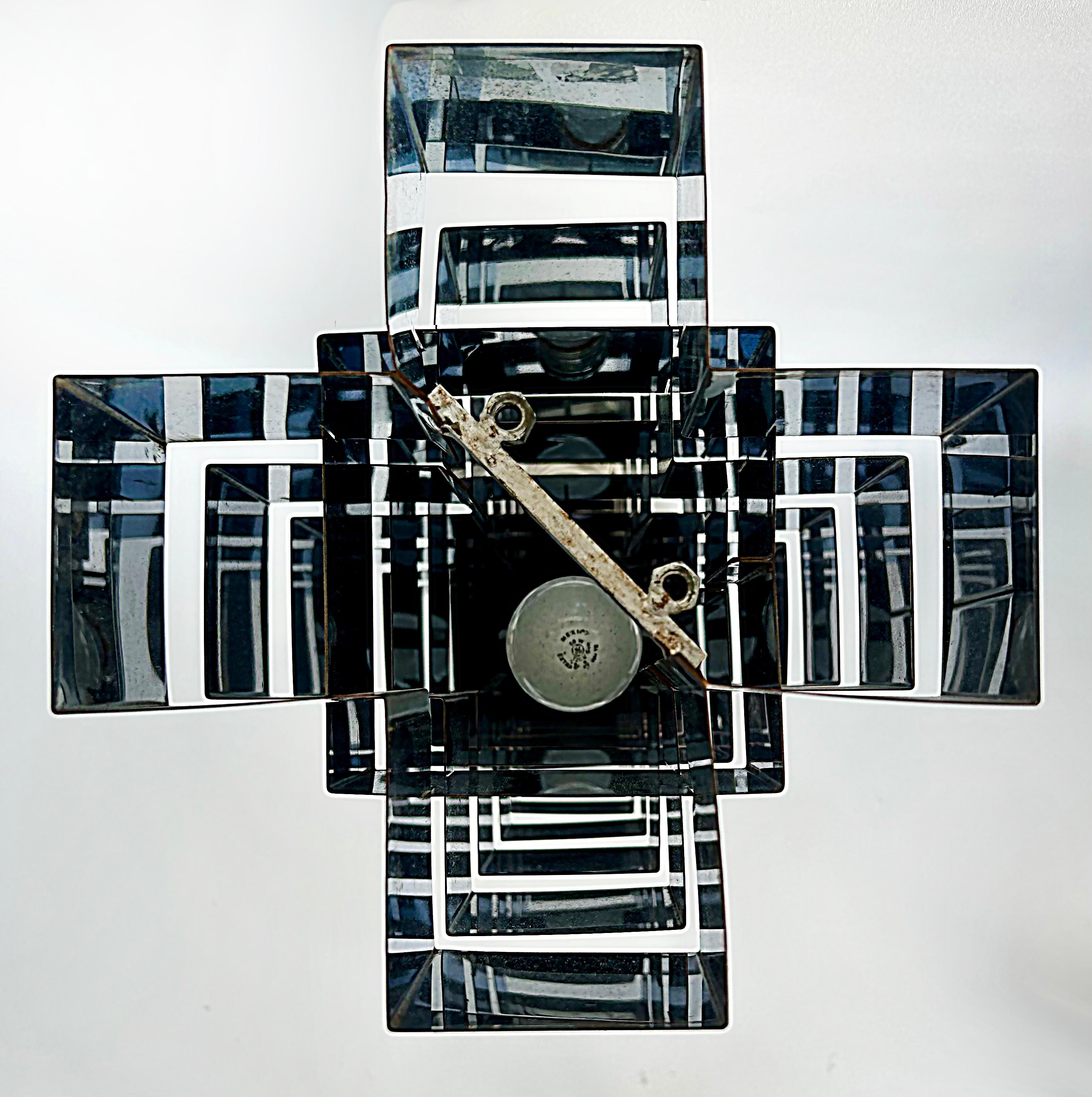 Curtis Jere Stacked Chrome Geometric Skyscraper Lamp, Signed, Working Condition For Sale 3