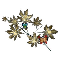 Curtis Jeré Steel & Brass Butterfly Branch Wall Sculpture for Artisan House 1966