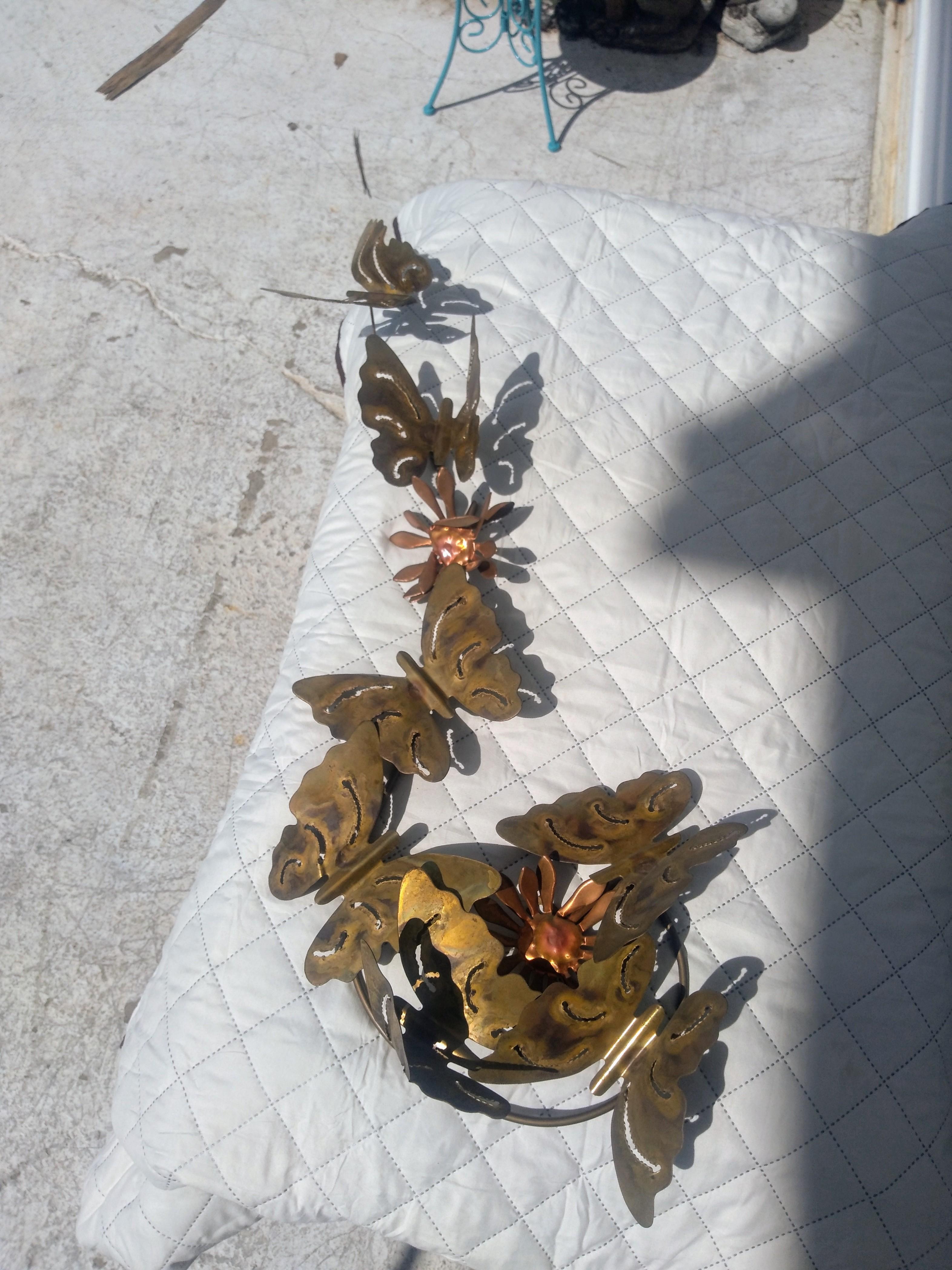 American Curtis Jere Style Brass and Metal Wall Sculpture For Sale