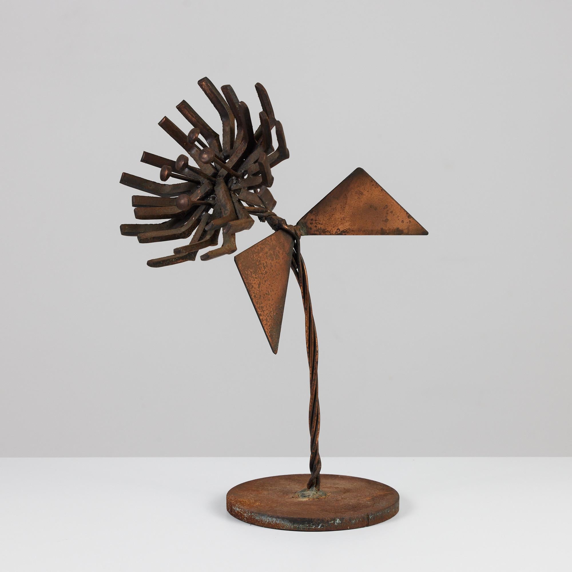 Curtis Jeré Style Brutalist Flower Sculpture In Good Condition In Los Angeles, CA