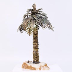 Curtis Jere Style Mid Century Brass Palm Tree Sculpture en laiton