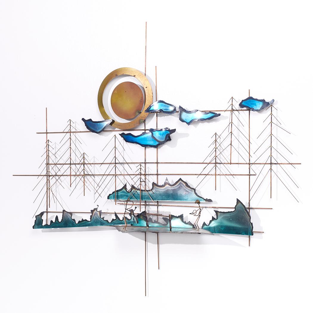 Mid-Century moderno Scultura di tennis in ottone in stile metà secolo di Curtis Jere in vendita