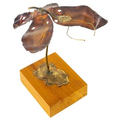 Curtis Jere Style Mid Century Copper Butterfly Sculpture
