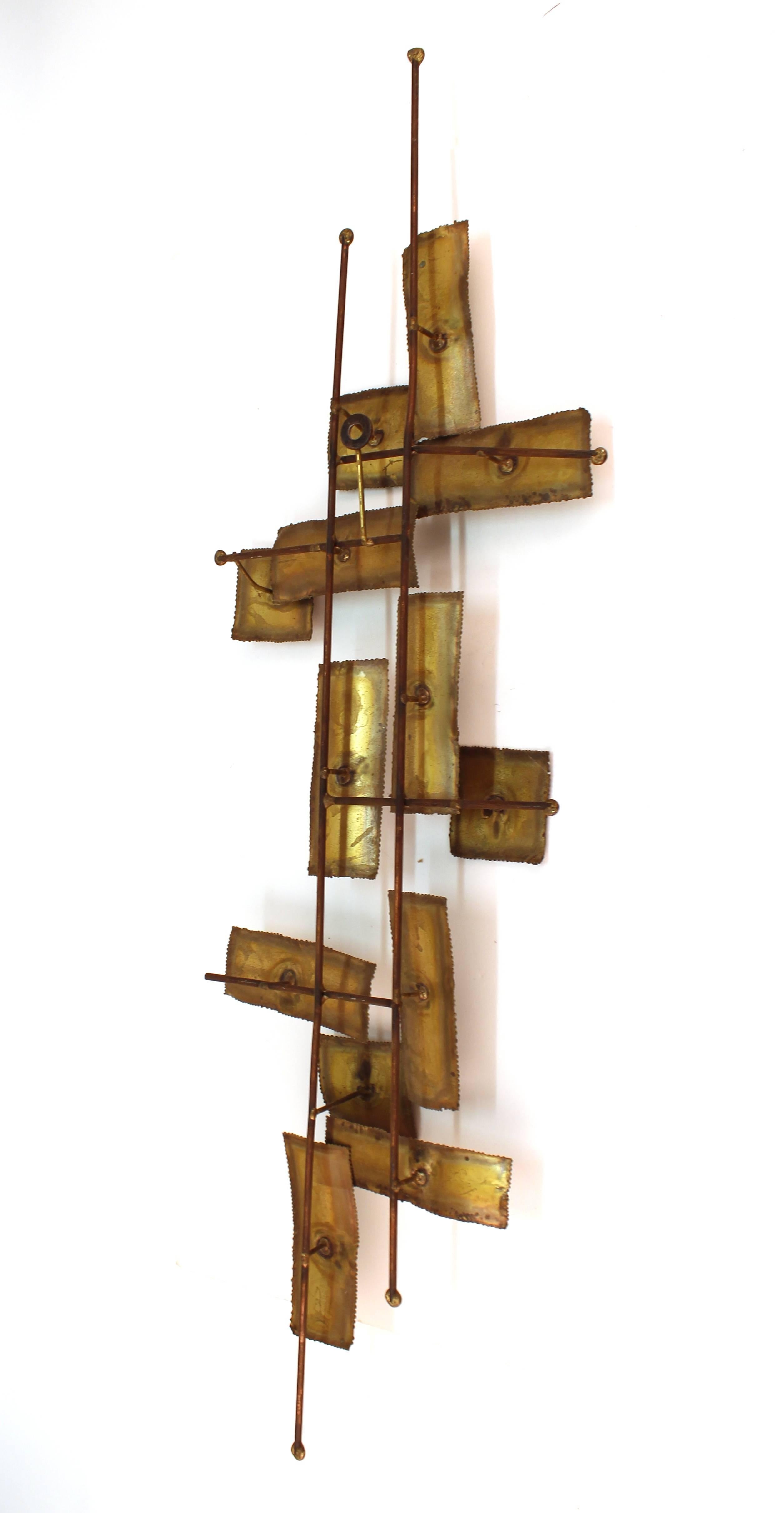 Curtis Jere Style Mid-Century Modern Metal Wall Sculpture 1