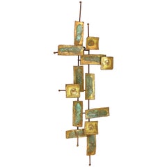 Curtis Jere Style Mid-Century Modern Metal Wall Sculpture