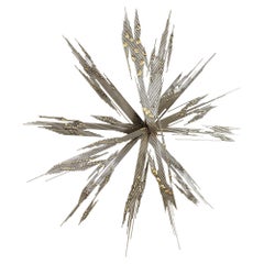 Curtis Jere Style Mid Century Steel and Brass Starburst Wall Art