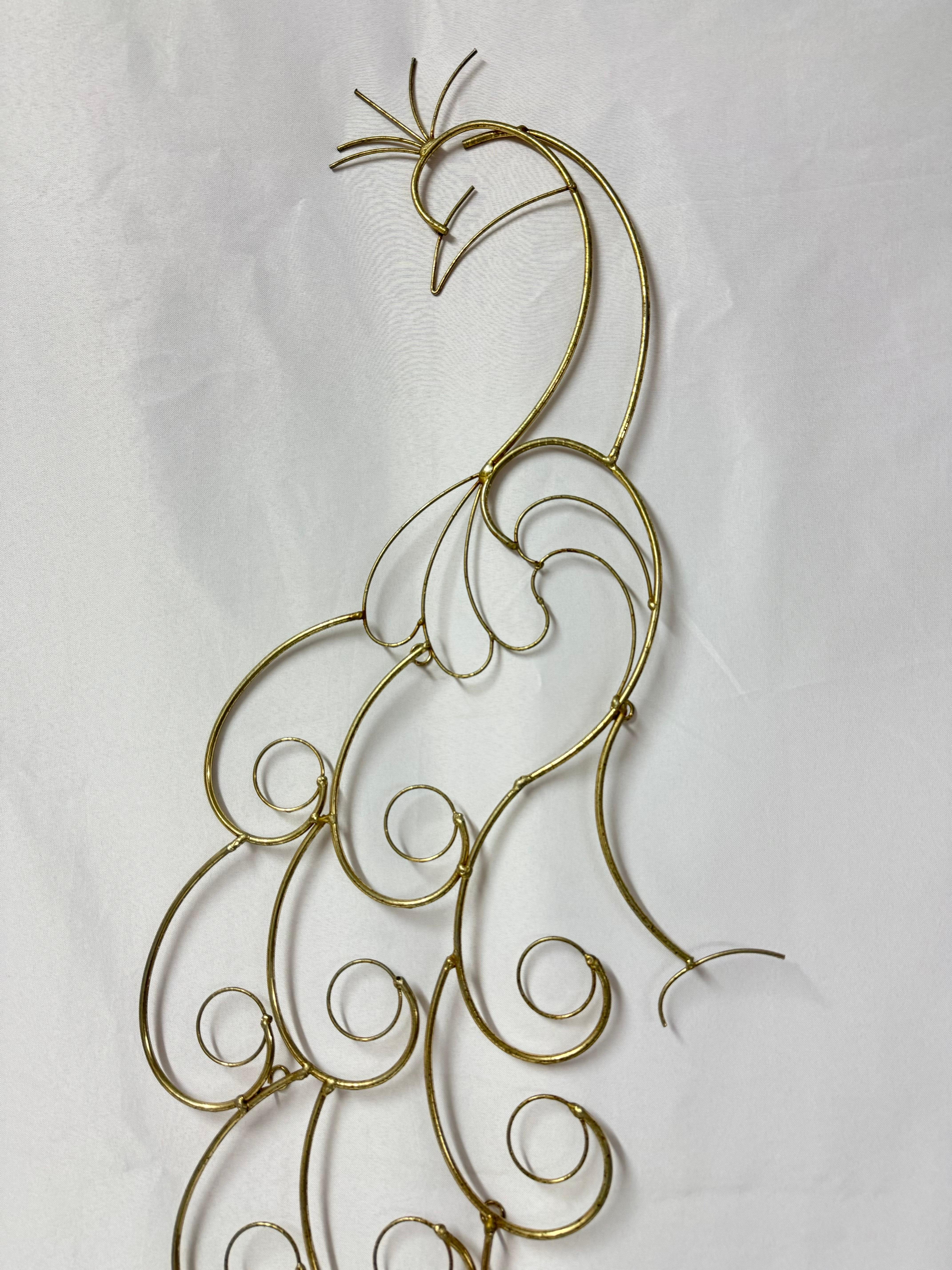 Curtis Jere Style Peacock Wall Sculpture For Sale 5