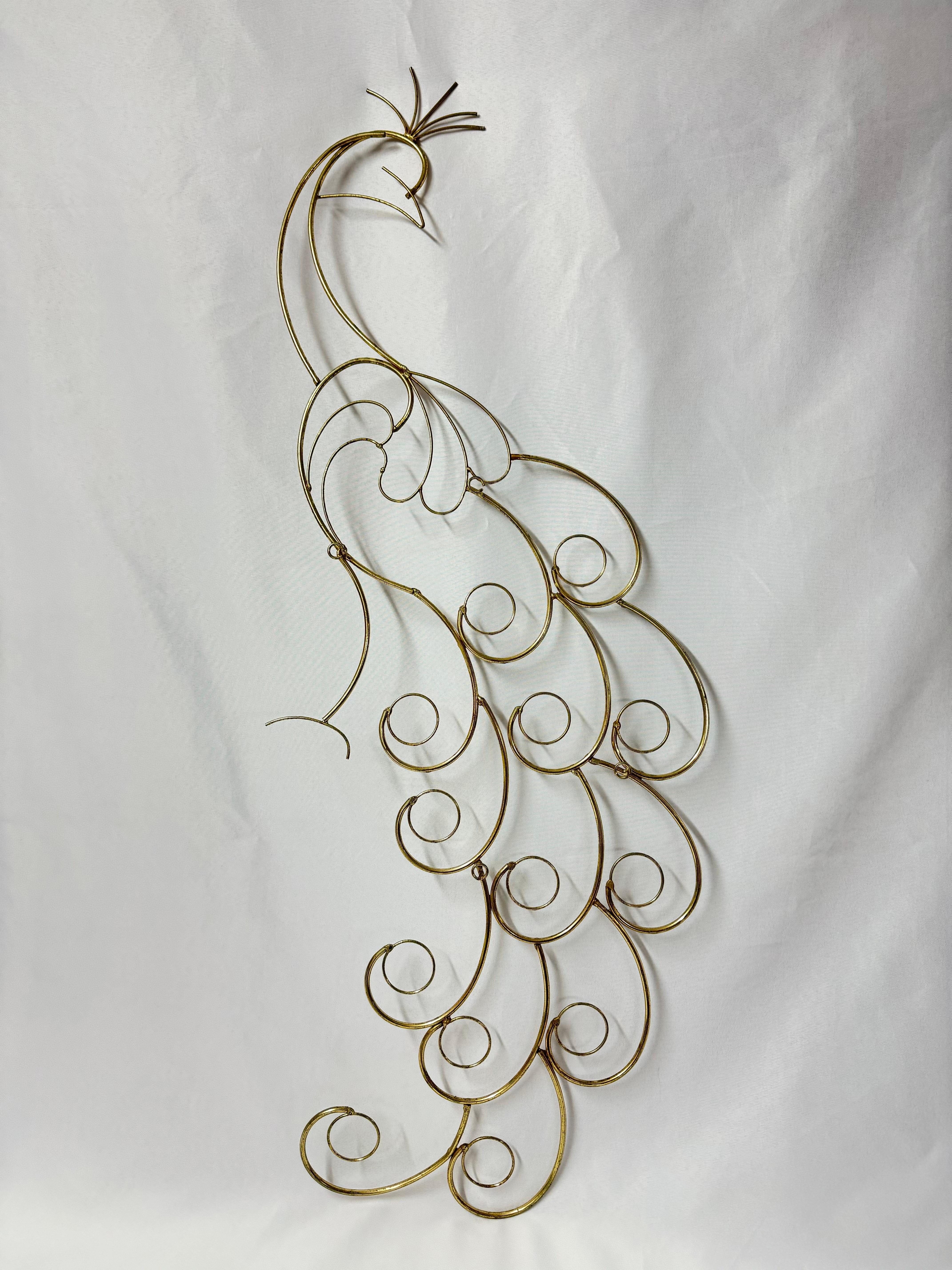 Curtis Jere Style Peacock Wall Sculpture For Sale 9