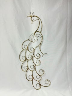 Curtis Jere Style Peacock Wall Sculpture