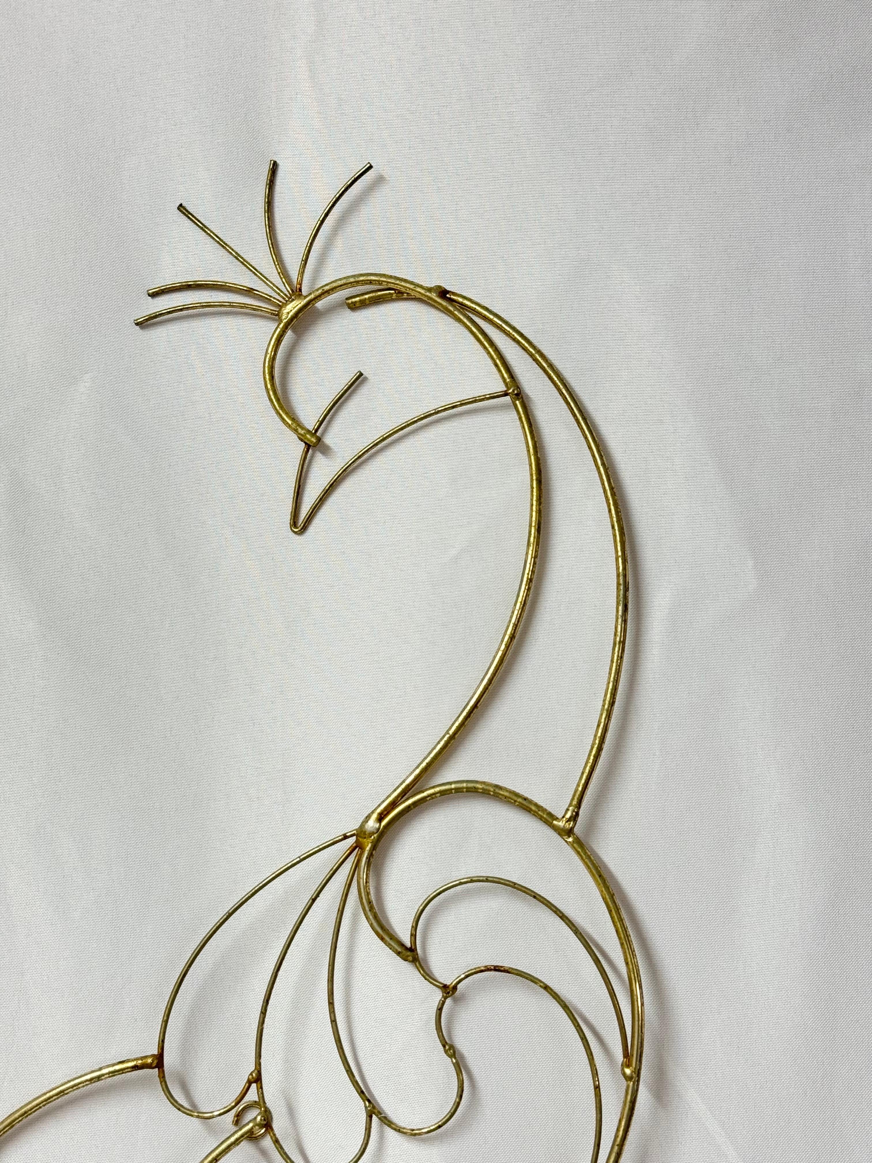 American Curtis Jere Style Peacock Wall Sculpture For Sale