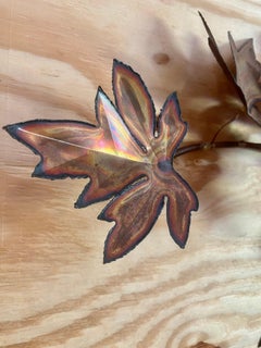 Curtis Jeré-style Signed Copper & Brass Leaves Sculpture