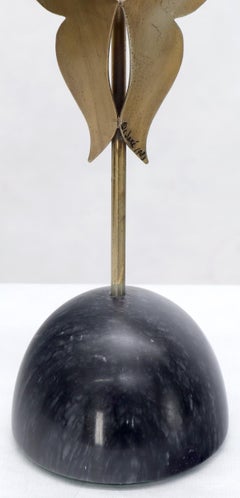 Curtis Jere Tall Gazelle Horns Sculpture on Half Sphere Shape Marble Base