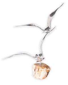 Curtis Jere, "the Birds" on Rose Quartz Base