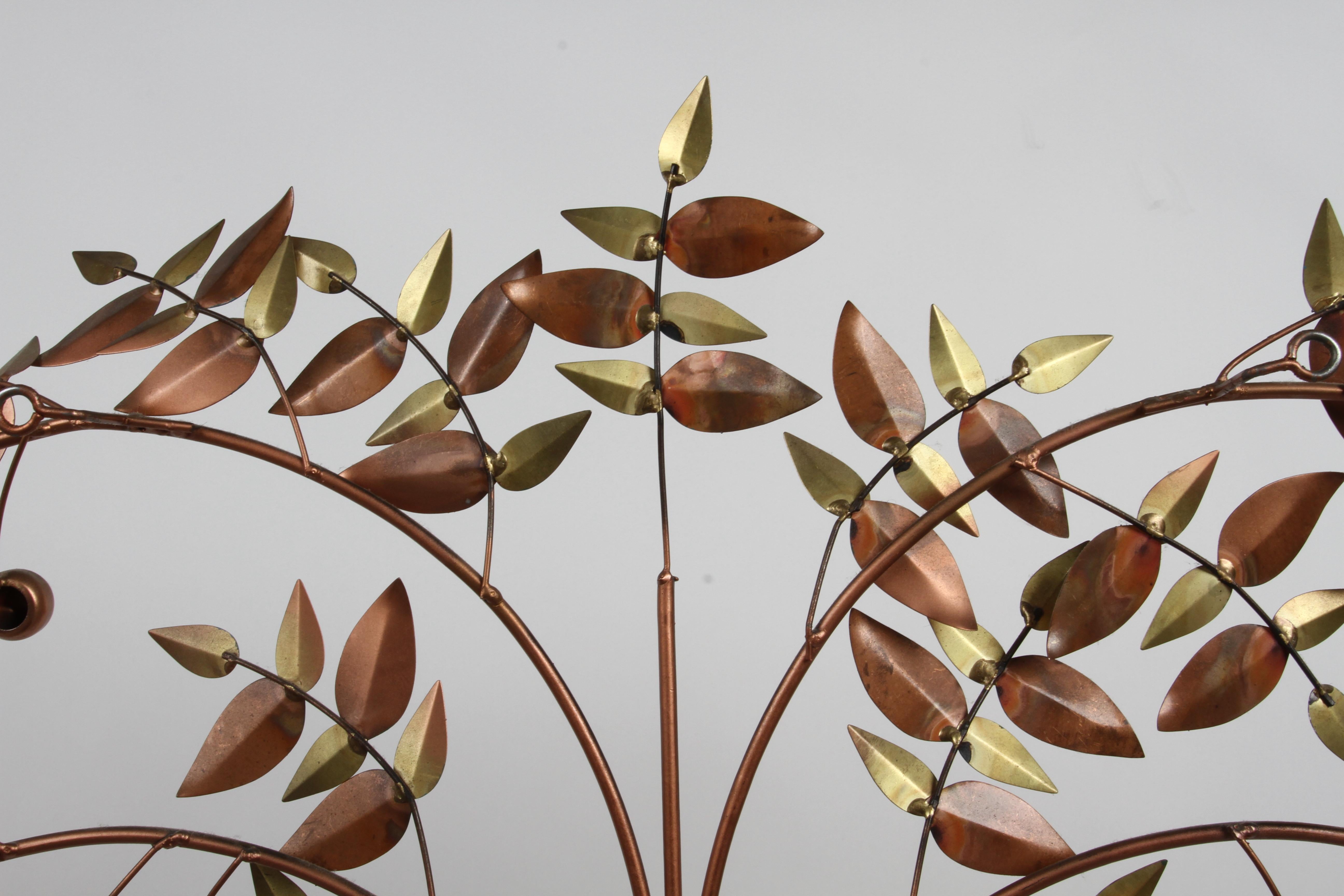 Curtis Jeré Tree of Life in Copper with Green Paint Wall Sculpture - circa 1977 2