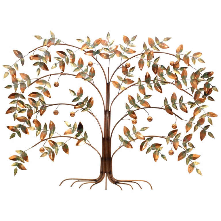 Curtis Jere Tree of Love Wall Copper Sculpture at 1stDibs
